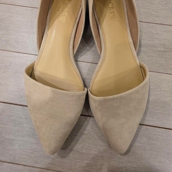 J.Crew Womens Tan Suede d'Orsay Pointed Toe Flats Shoes Size 7 Neutral Sand - Picture 2 of 4